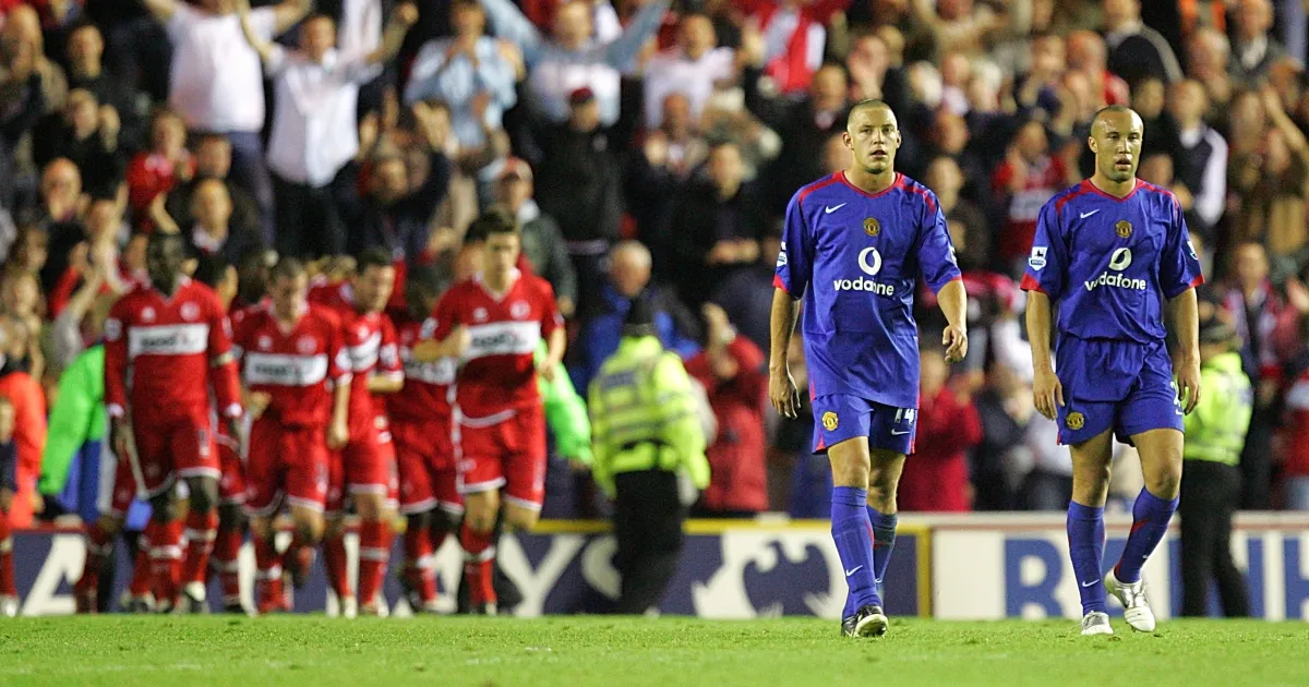 Cầu thủ Manchester United thi đấu trong trận thua Middlesbrough 1-4 tháng 10/2005, trận đấu khiến Roy Keane bất mãn