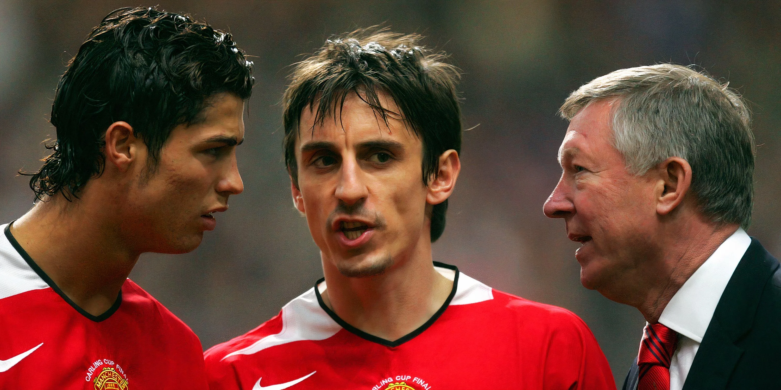 Gary Neville và Cristiano Ronaldo thời còn ở Manchester United