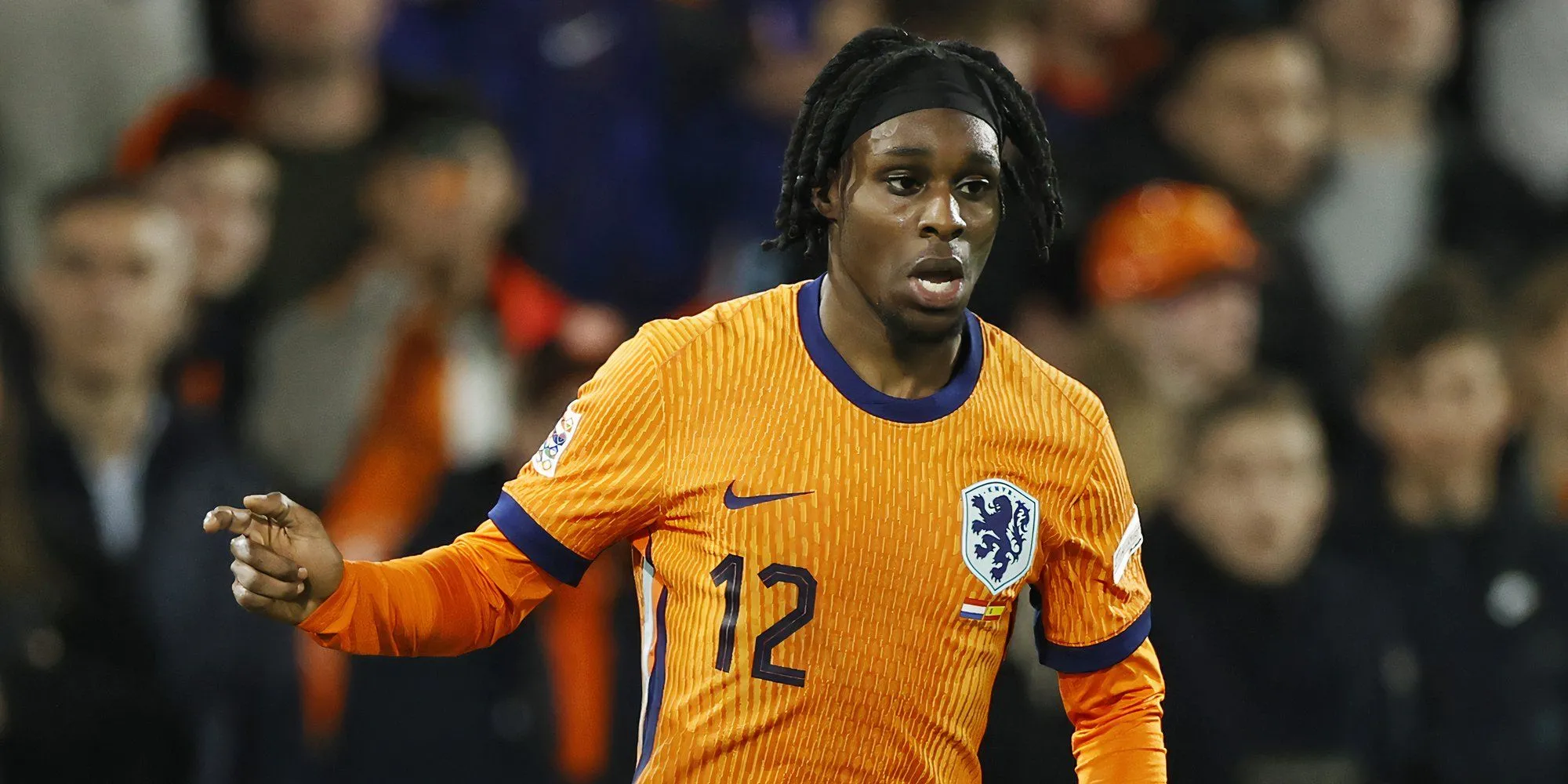 Hậu vệ Jeremie Frimpong trong màu áo Bayer Leverkusen - mục tiêu chuyển nhượng của Liverpool