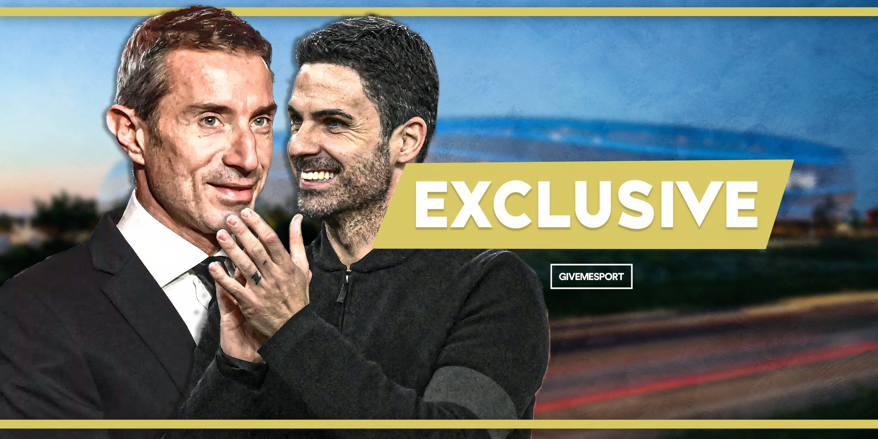 Huấn luyện viên Mikel Arteta và một thành viên ban lãnh đạo Arsenal