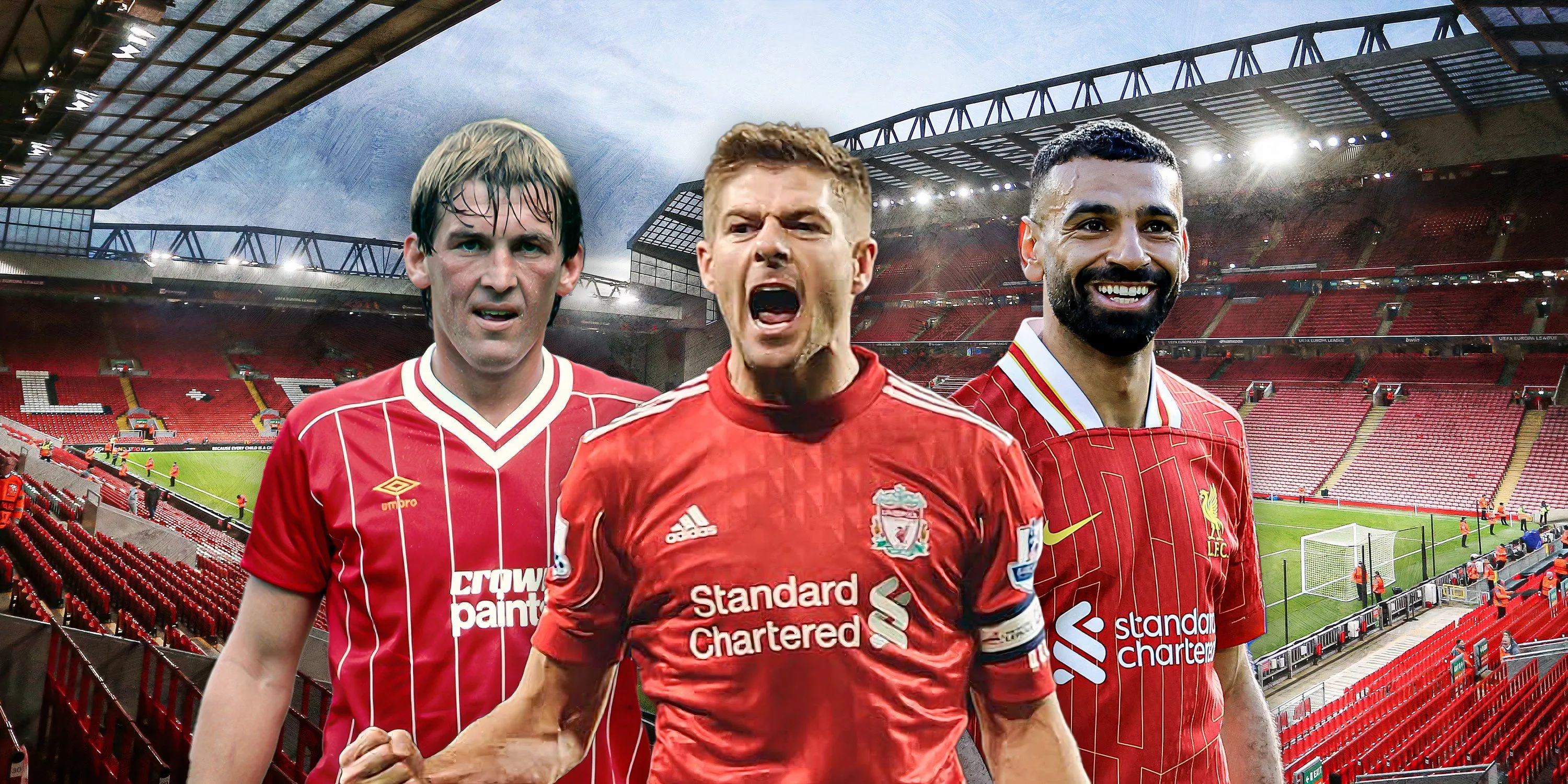 Huyền thoại Liverpool như Steven Gerrard và Mohamed Salah, những cái tên gắn liền với lịch sử CLB