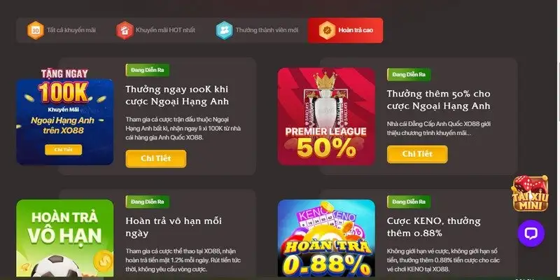 Khuyến mãi XO88 – Điểm qua những ưu đãi không thể bỏ lỡ 13 Khuyến mãi XO88 – Điểm qua những ưu đãi không thể bỏ lỡ