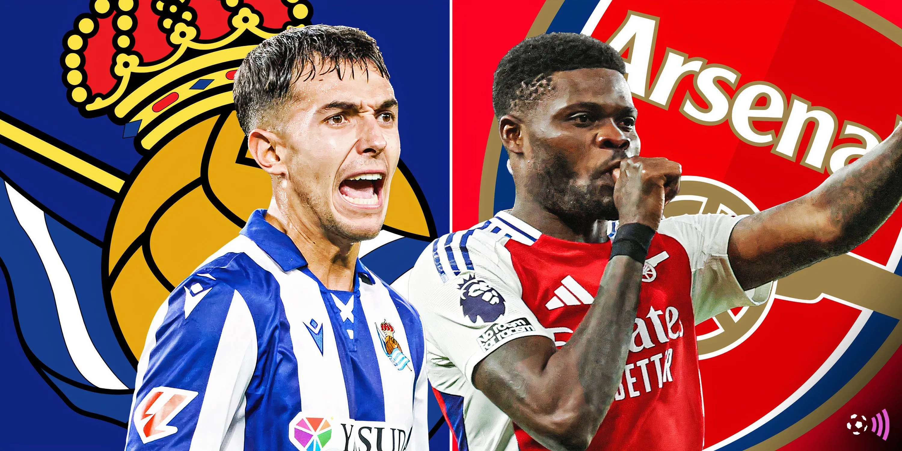 Martin Zubimendi và Thomas Partey, hai tiền vệ trung tâm liên quan đến kế hoạch của Arsenal