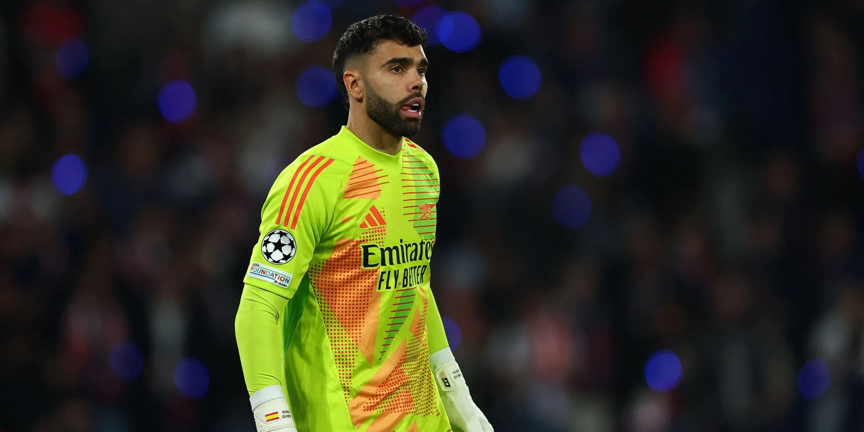 Thủ môn David Raya của Arsenal trong một trận đấu
