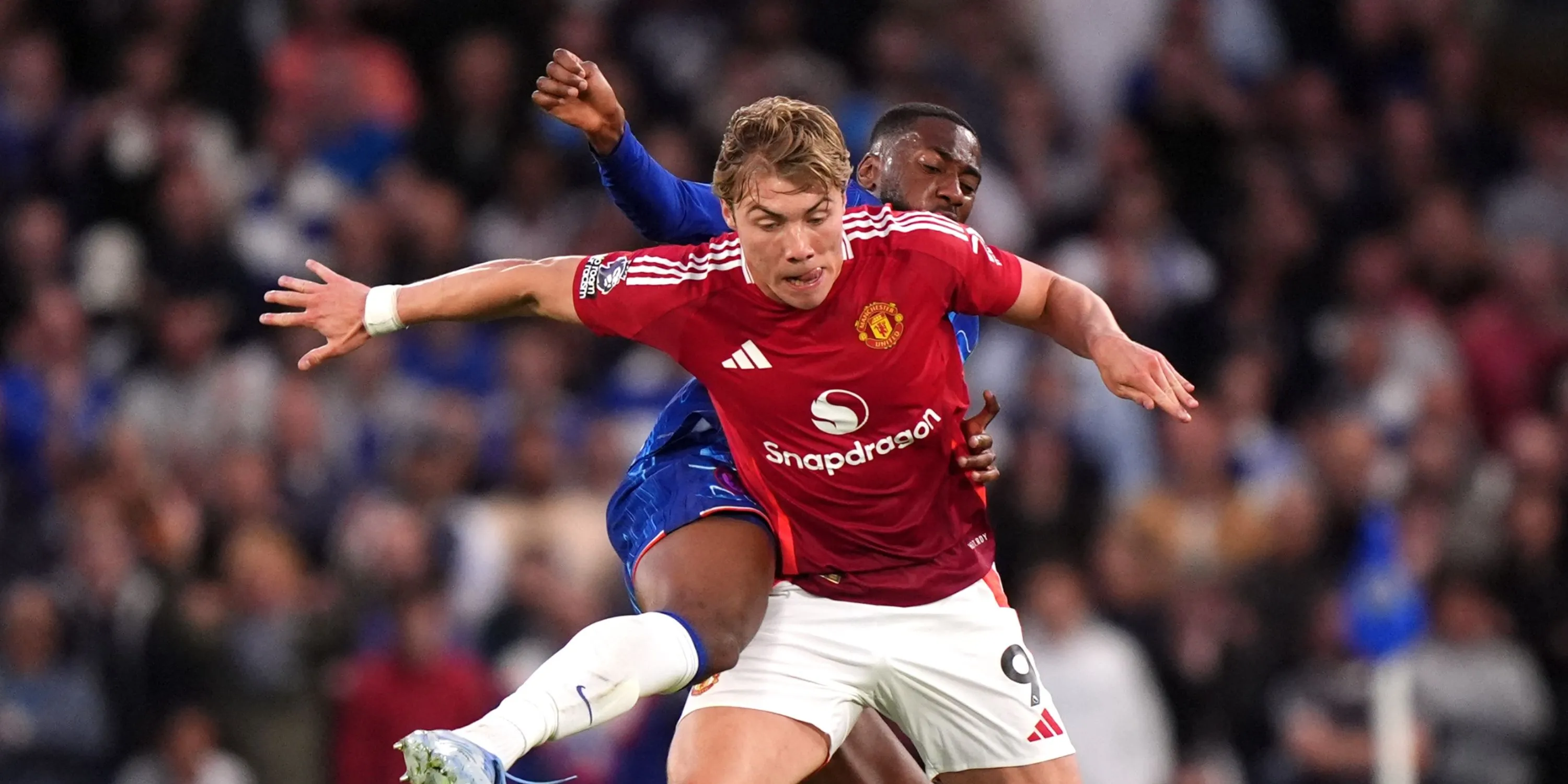 Tiền đạo Rasmus Hojlund của Manchester United trong trận đấu