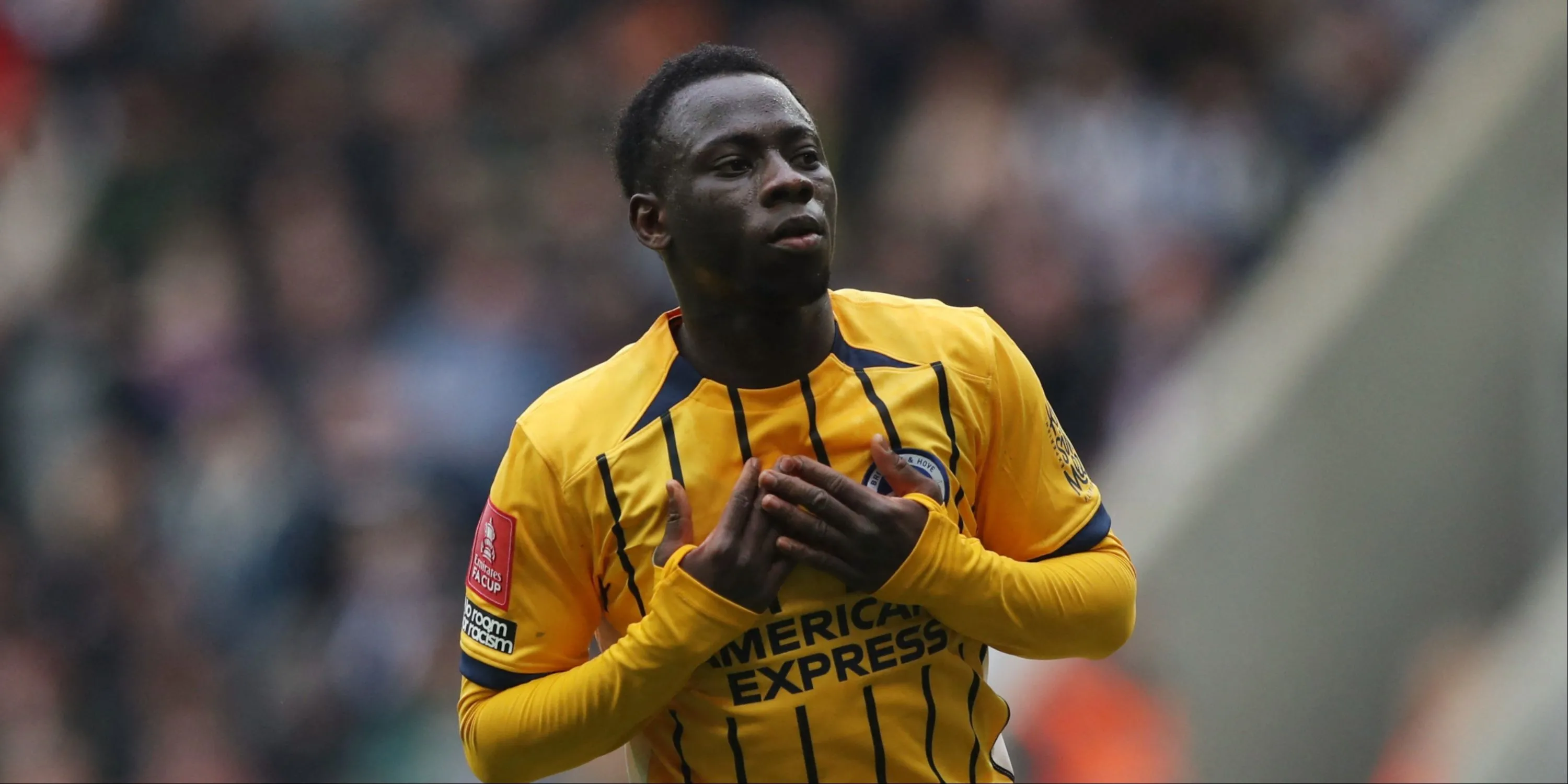 Yankuba Minteh thi đấu cho Brighton ở Premier League
