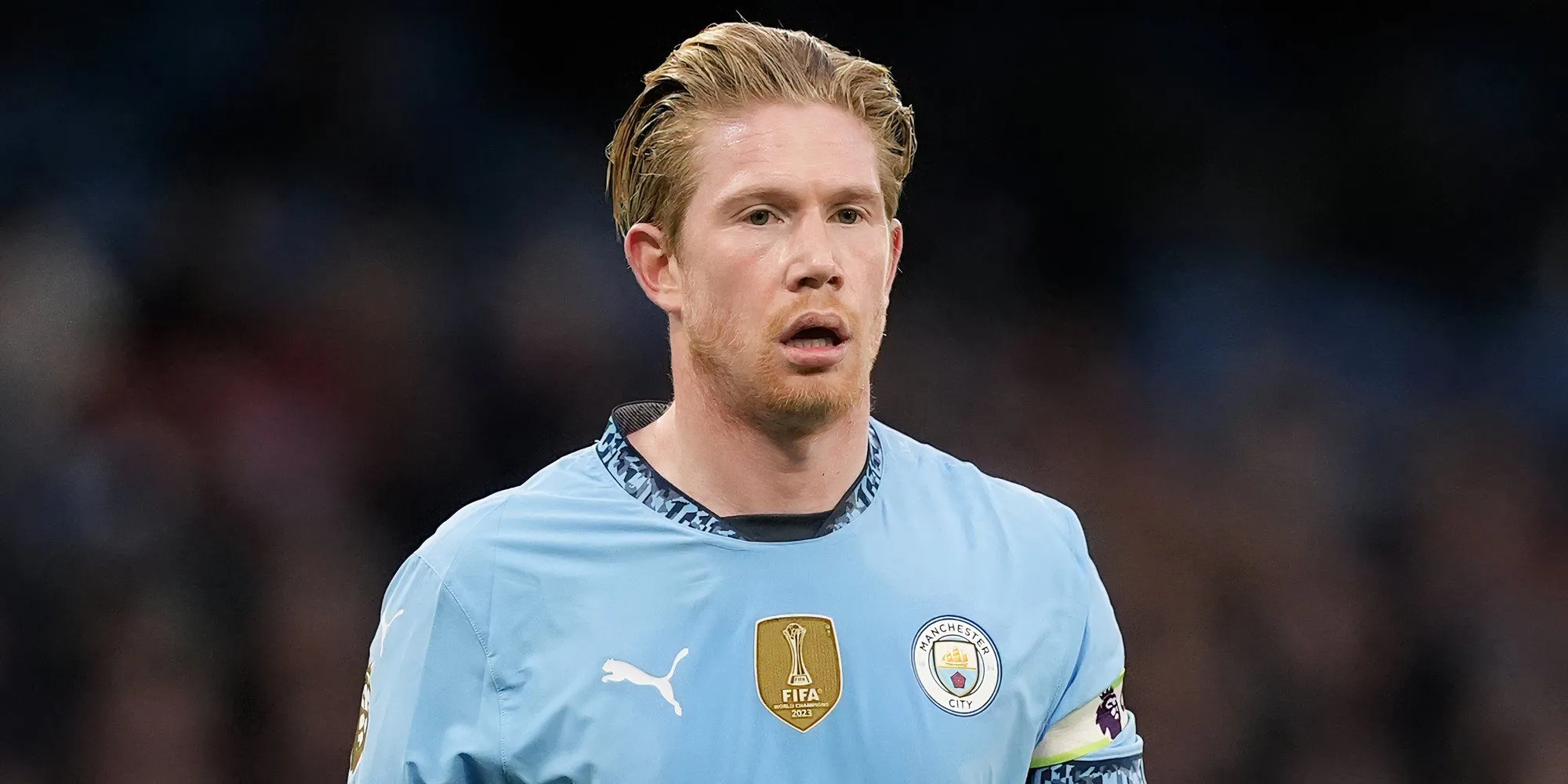 Hình ảnh tiền vệ Kevin De Bruyne trong màu áo Manchester City