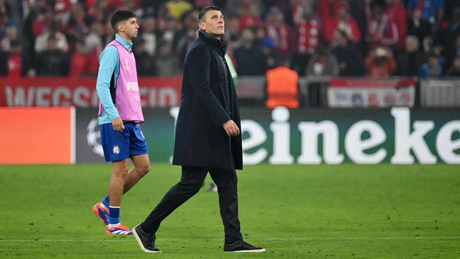 HLV Sergej Jakirovic, mục tiêu của Hull City, trong trận đấu giữa Dinamo Zagreb và Bayern Munich