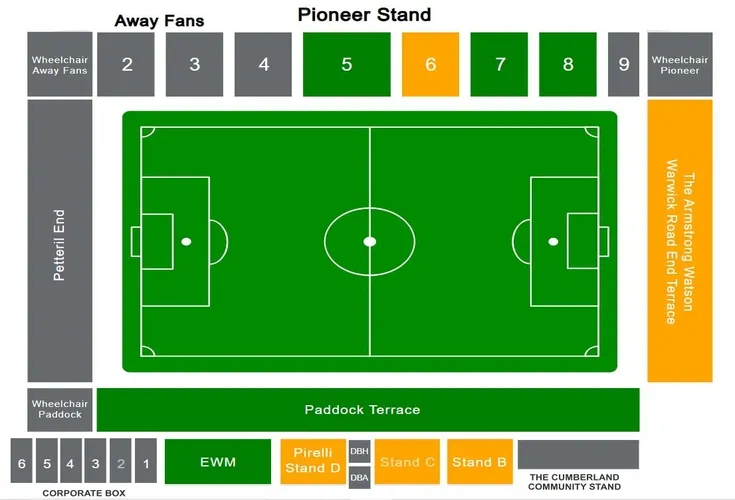 Bản đồ chỗ ngồi sân Brunton Park, Carlisle