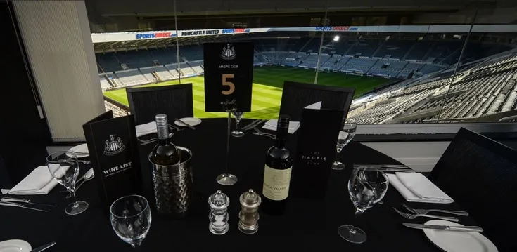 Hình ảnh minh họa khu vực Hospitality cao cấp tại sân St. James' Park