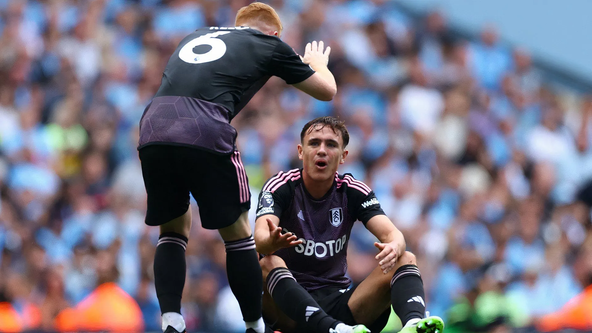 Luke Harris trong màu áo Fulham thi đấu tại Premier League