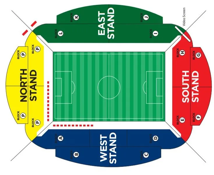 Sơ đồ bố trí chỗ ngồi sân University of Bolton Stadium