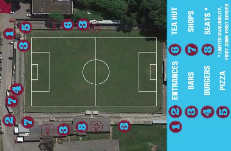 Sơ đồ bố trí sân vận động The Meadow Chesham United