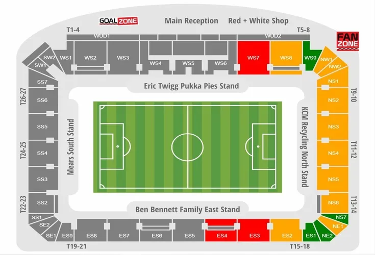 Sơ đồ chỗ ngồi chi tiết tại New York Stadium, hướng dẫn vị trí các khán đài chính
