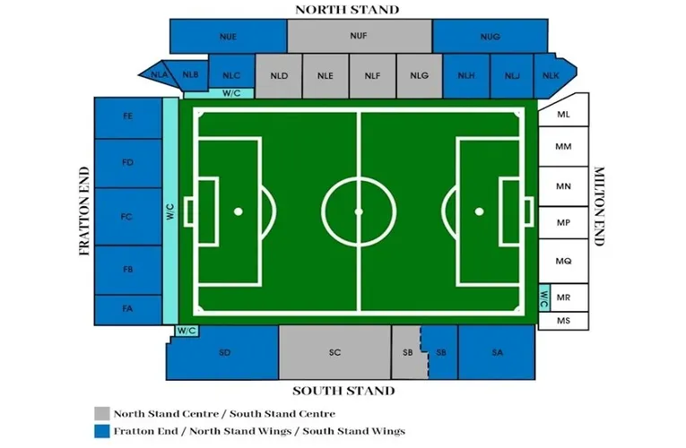 Sơ đồ chỗ ngồi chi tiết tại sân vận động Fratton Park của Portsmouth FC