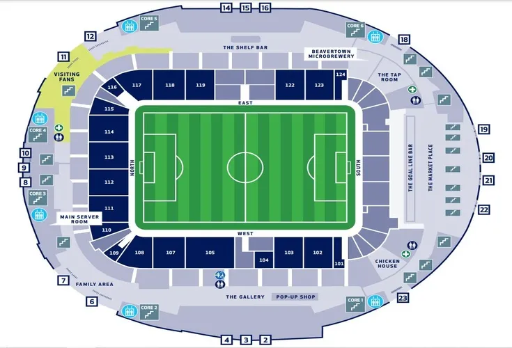 Sơ đồ chỗ ngồi chi tiết tại Tottenham Hotspur Stadium