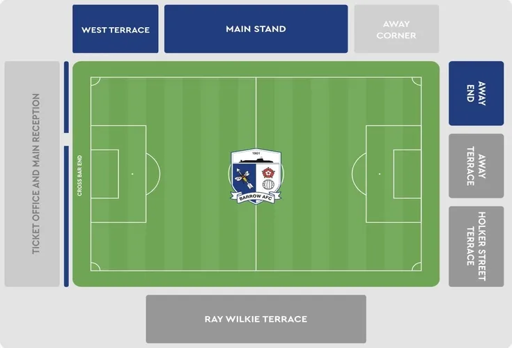 Sơ đồ chỗ ngồi sân vận động Holker Street của Barrow AFC