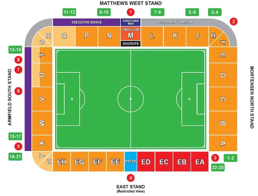 Sơ đồ tổng quan sân vận động Bloomfield Road