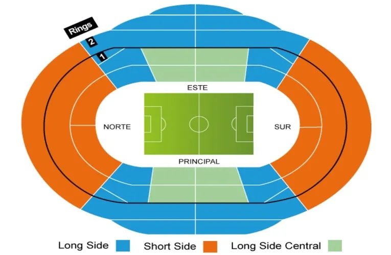 Sơ đồ tổng thể chỗ ngồi và các khán đài tại sân Reale Arena