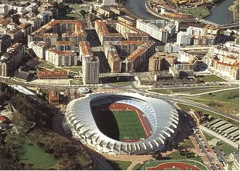 Toàn cảnh sân Reale Arena và khu liên hợp thể thao Anoeta từ trên cao