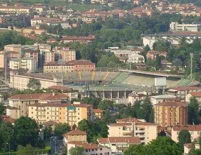 Toàn cảnh sân vận động Gewiss Stadium, biểu tượng của câu lạc bộ Atalanta tại Bergamo, Ý