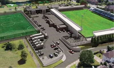 Toàn cảnh sân vận động Meadow Park ở Borehamwood, ngôi nhà của CLB Borehamwood FC