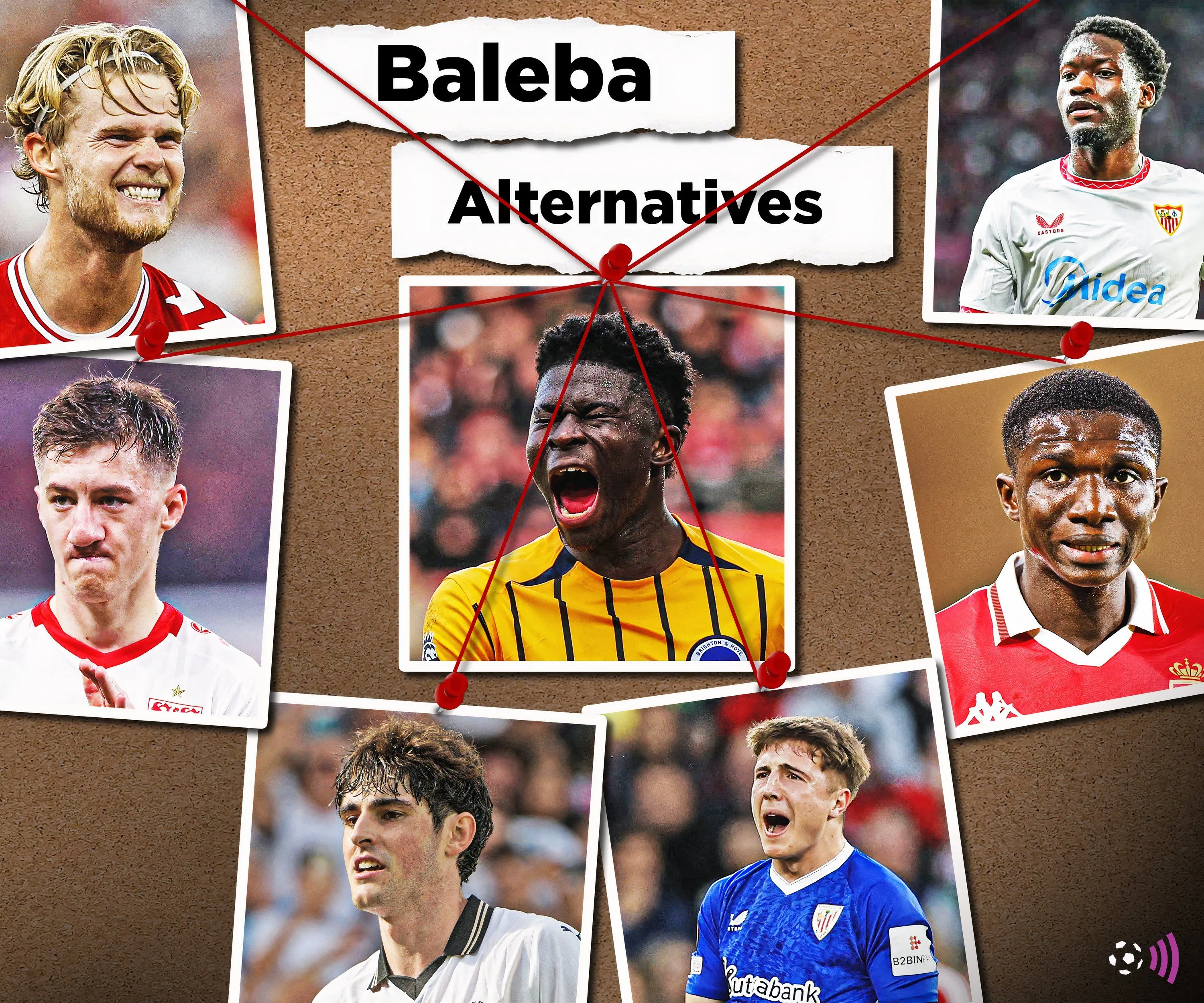 Các mục tiêu tiền vệ thay thế Carlos Baleba của Manchester United