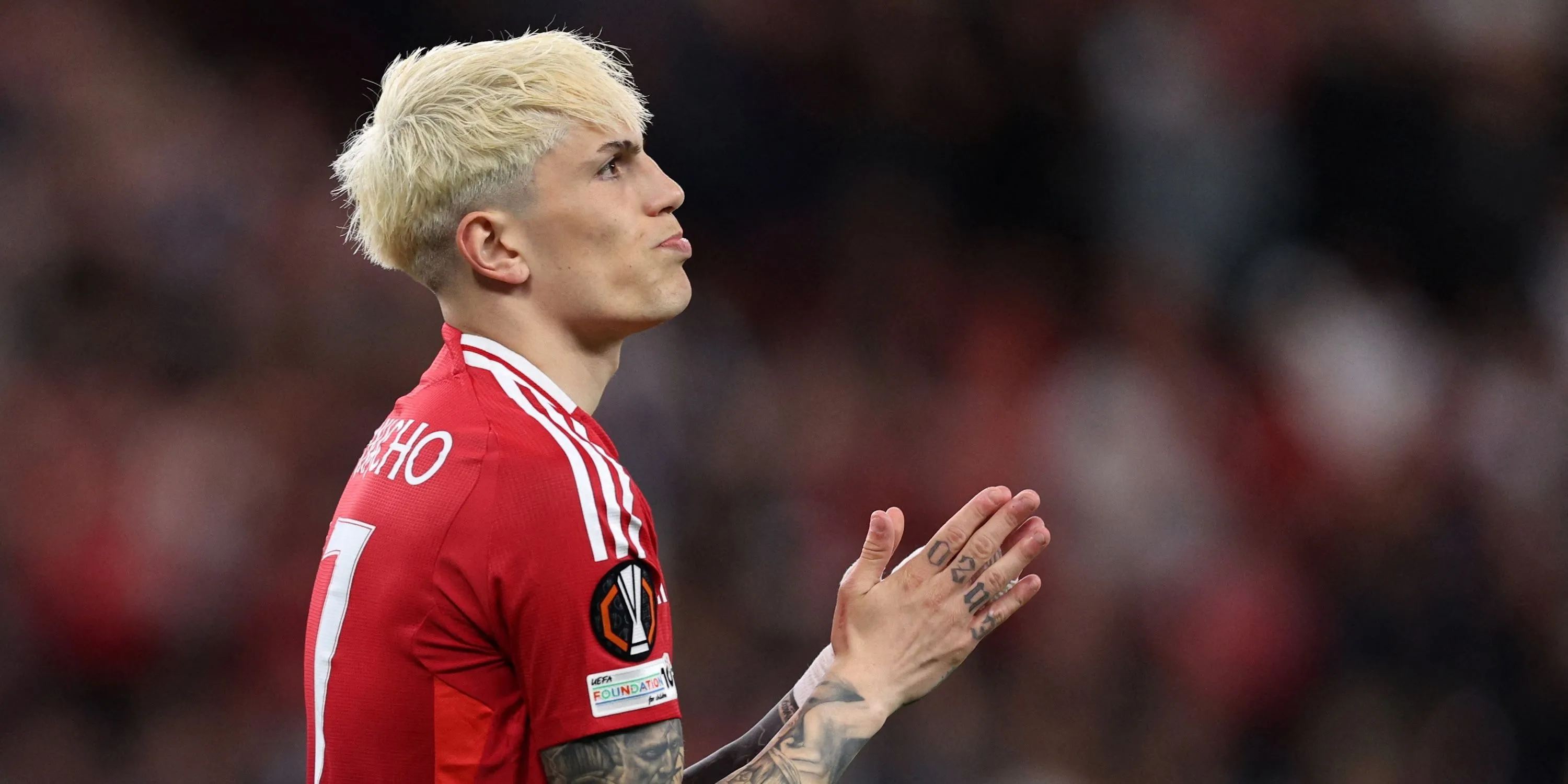 Cầu thủ trẻ Alejandro Garnacho thể hiện cảm xúc trong trận đấu của Manchester United